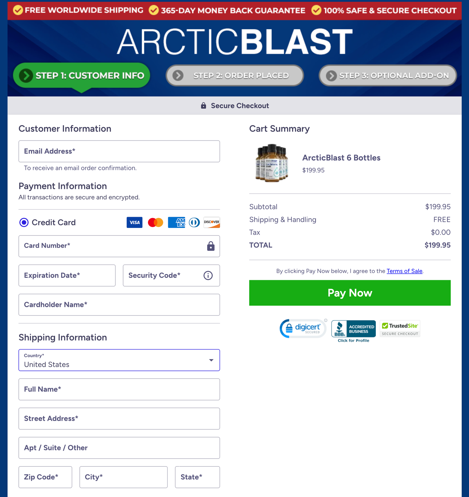 ArcticBlast Official Website Secure Order Page